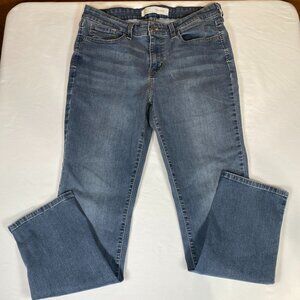 Levi's Signature Mid Rise Straight Jeans Women's 32 Blue Cotton Blend